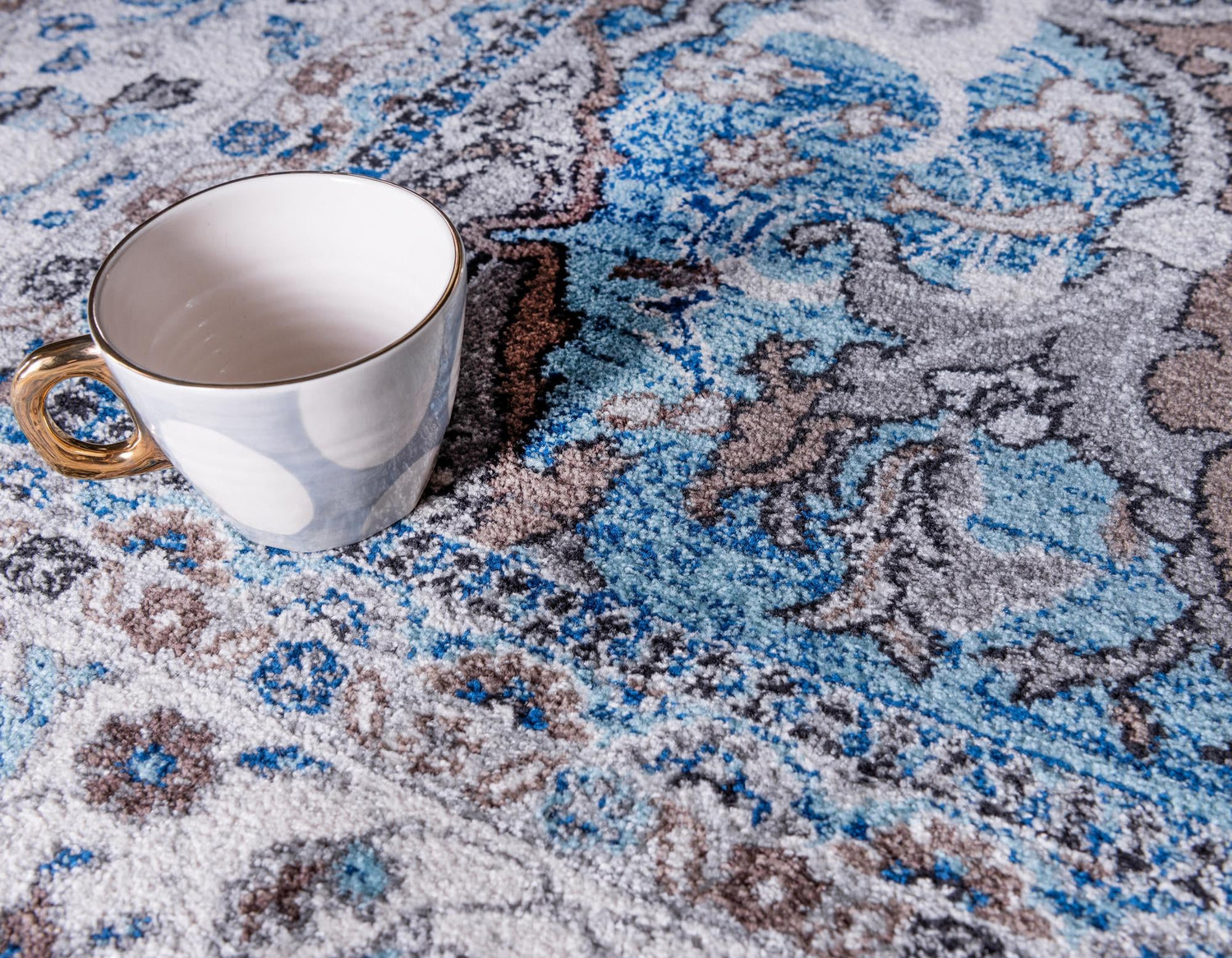 Light Blue 4' 1 x 6' 1 Tradition Rectangle Area Rug Traditional Classic Vintage Design Carpet for Living Room, Bedrooms, Dining, Office Space for Sale at Rug Engine