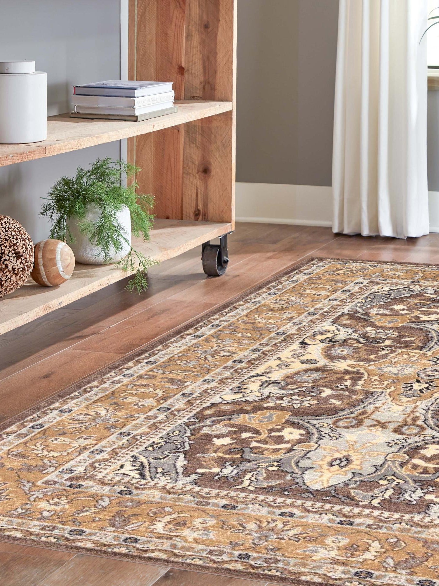 Brown 5' 1 x 8' Tradition Rectangle Area Rug Traditional Classic Vintage Design Carpet for Living Room, Bedrooms, Dining, Office Space for Sale at Rug Engine