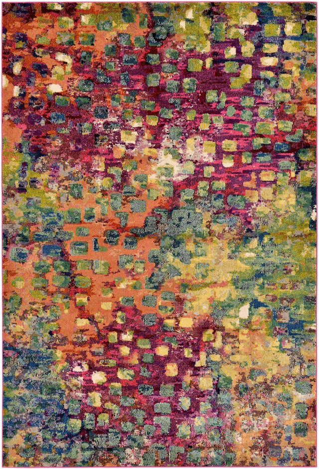 Multicolor 6' 1 x 9' Jardin Rectangle Area Rug 100% Polypropylene With Cotton Backing Colorful & Vivid Modern Carpet for Home Decor for Sale at Rug Engine