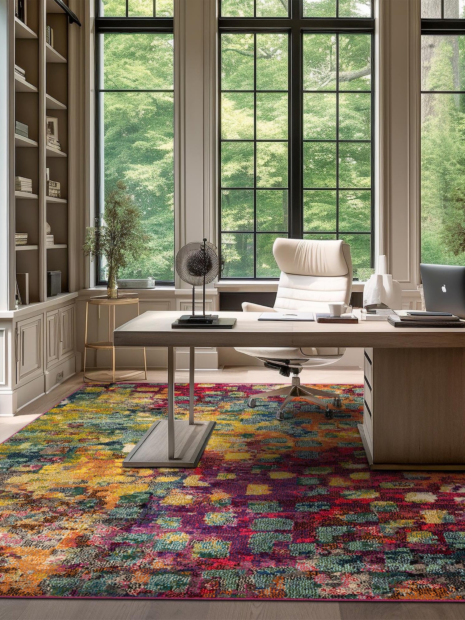 Multicolor 9' 10 x 9' 10 Jardin Square Area Rug 100% Polypropylene With Cotton Backing Colorful & Vivid Modern Carpet for Home Decor for Sale at Rug Engine