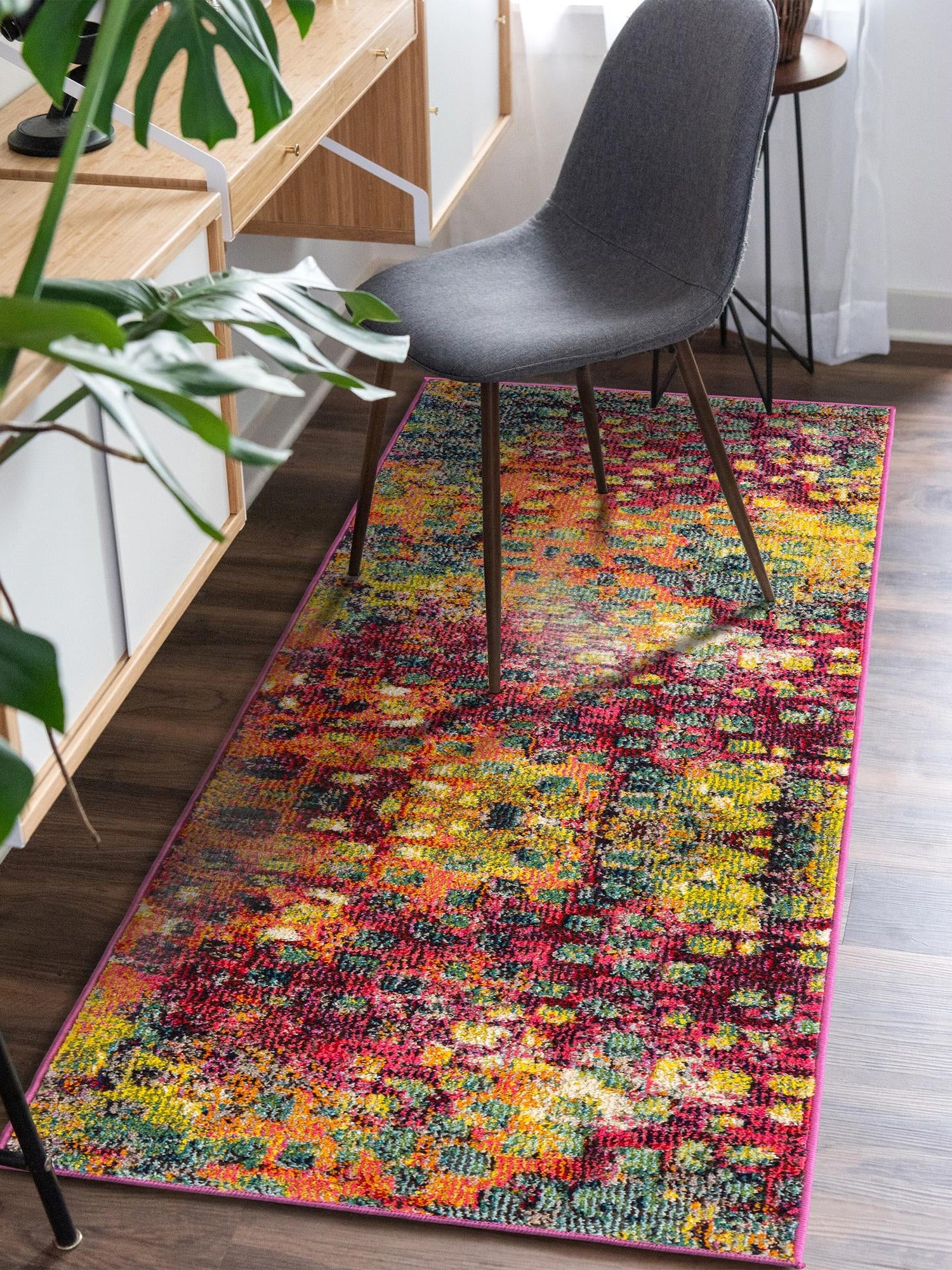 Multicolor 2' 7 x 12' Jardin Runner Area Rug 100% Polypropylene With Cotton Backing Colorful & Vivid Modern Carpet for Home Decor for Sale at Rug Engine