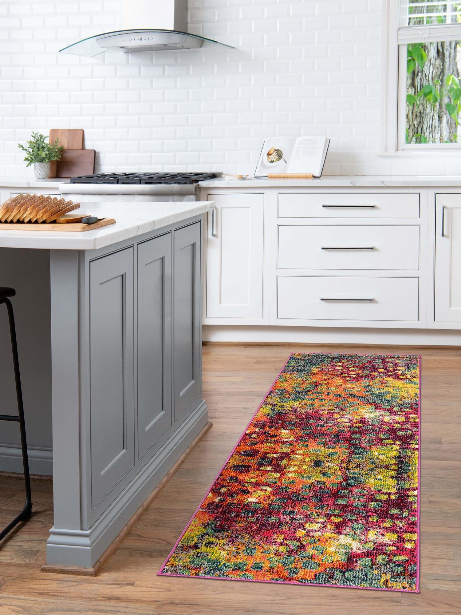 Multicolor 2' 7 x 10' Jardin Runner Area Rug 100% Polypropylene With Cotton Backing Colorful & Vivid Modern Carpet for Home Decor for Sale at Rug Engine