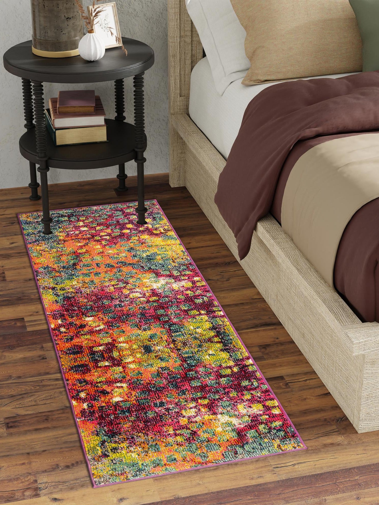 Multicolor 2' 7 x 10' Jardin Runner Area Rug 100% Polypropylene With Cotton Backing Colorful & Vivid Modern Carpet for Home Decor for Sale at Rug Engine
