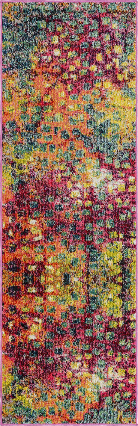 Multicolor 2' x 6' 1 Jardin Runner Area Rug 100% Polypropylene With Cotton Backing Colorful & Vivid Modern Carpet for Home Decor for Sale at Rug Engine