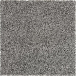Cloud Gray 8' x 8' Solid Shag Square Rug