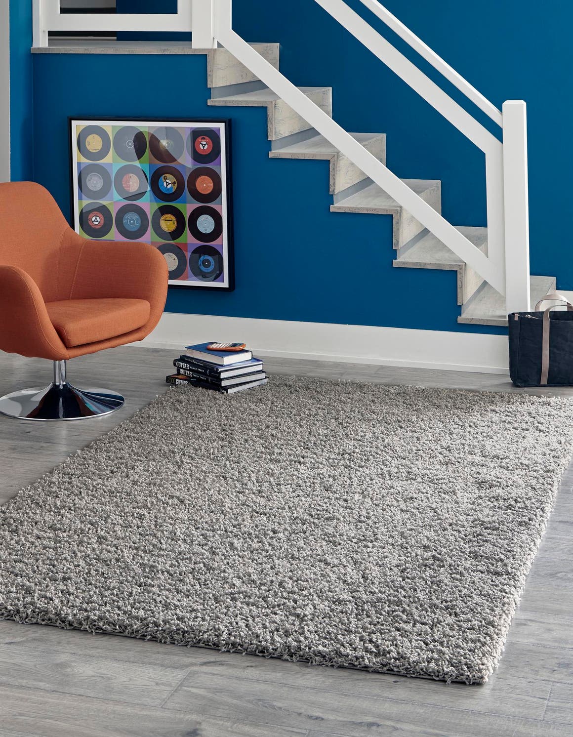 Cloud Gray 7' 10 x 11' Solid Shag Rectangle Area Rug Thick Soft Touch Fluffy & Plush Shaggy Pile Durable Minimalist Carpet for Classic Interior Design for Sale at Rug Engine