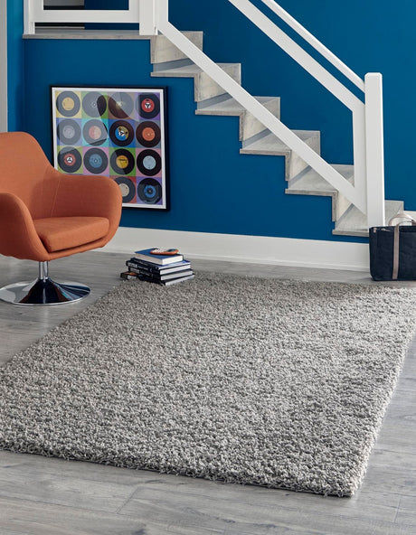 Cloud Gray 3' 3 x 5' 3 Solid Shag Rectangle Rug