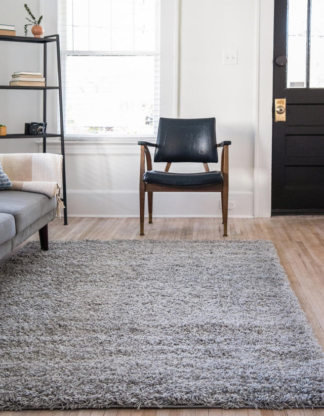 Cloud Gray 3' 3 x 5' 3 Solid Shag Rectangle Rug