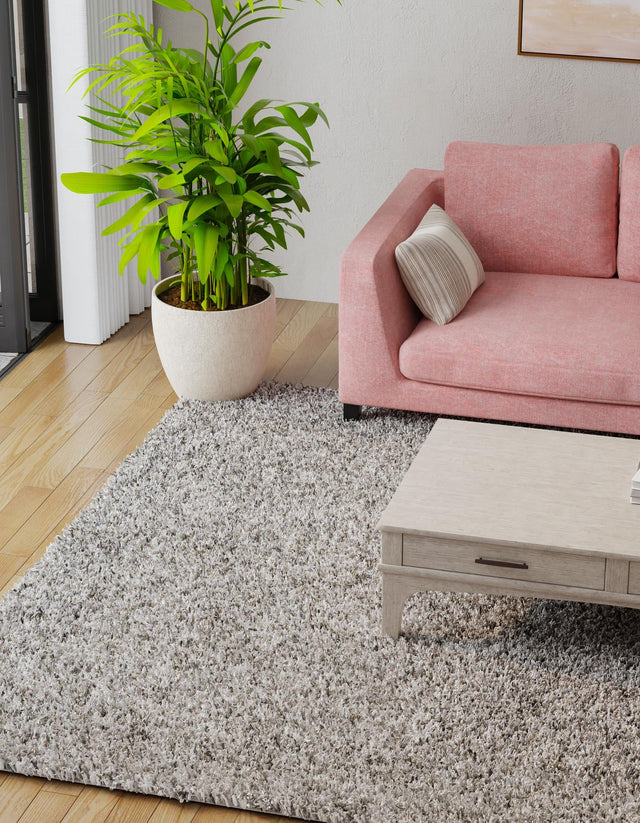 Cloud Gray 3' 3 x 5' 3 Solid Shag Rectangle Rug