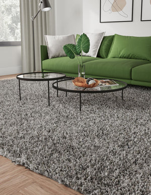 Cloud Gray 3' 3 x 5' 3 Solid Shag Rectangle Rug