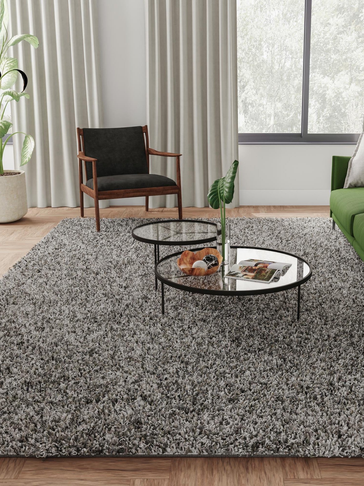 Cloud Gray 9' x 12' Solid Shag Rectangle Area Rug Thick Soft Touch Fluffy & Plush Shaggy Pile Discounted Clearance Final Sale