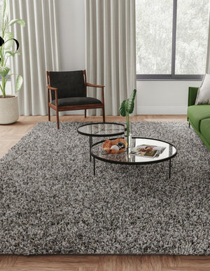 Cloud Gray 9' x 12' 2 Solid Shag Rectangle Rug
