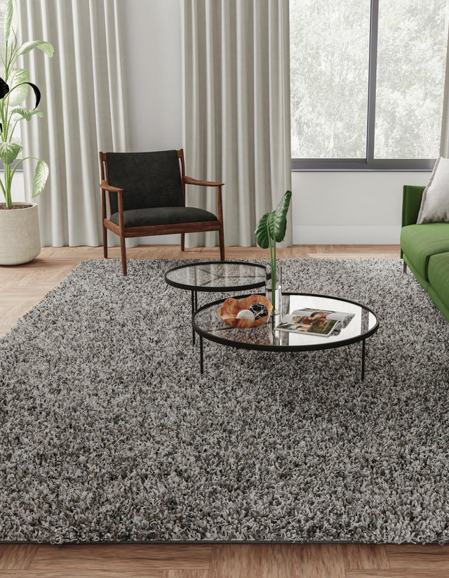 Cloud Gray 9' x 12' 2 Solid Shag Rectangle Rug