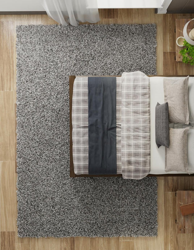 Cloud Gray 9' x 12' 2 Solid Shag Rectangle Rug