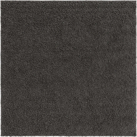 Graphite Gray 7' 10 x 7' 10 Solid Shag Square Area Rug Thick Soft Touch Fluffy & Plush Shaggy Pile