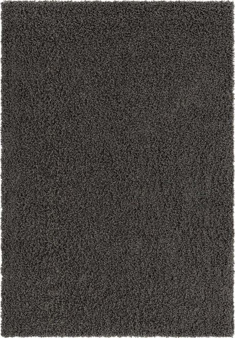 Graphite Gray 7' 1 x 10' Solid Shag Rectangle Area Rug Thick Soft Touch Fluffy & Plush Shaggy Pile