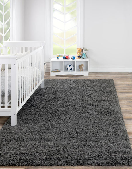 Graphite Gray 8' x 10' Solid Shag Rectangle Rug