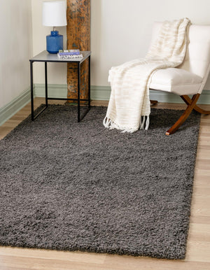 Graphite Gray 8' x 10' Solid Shag Rectangle Rug