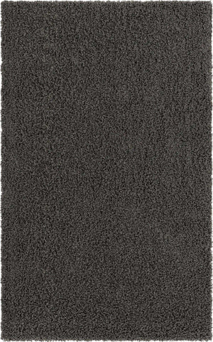 Graphite Gray 5' 1 x 8' Solid Shag Rectangle Rug