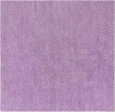 Lilac 7' 10 x 7' 10 Solid Shag Square Area Rug Thick Soft Touch Fluffy & Plush Shaggy Pile