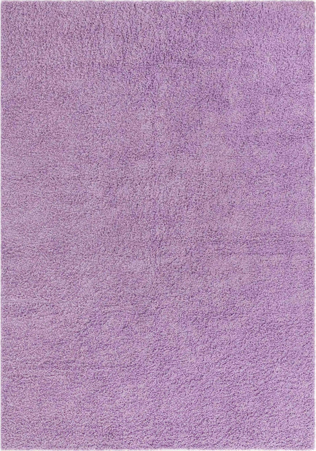 Lilac 7' 1 x 10' Solid Shag Rectangle Area Rug Thick Soft Touch Fluffy & Plush Shaggy Pile