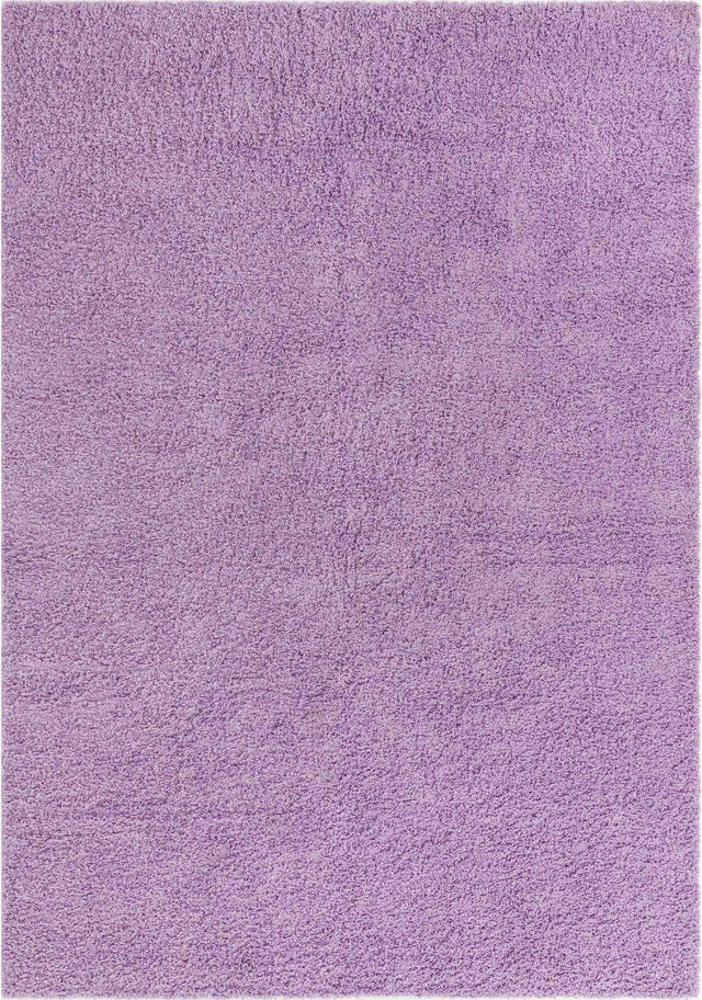 Lilac 7' 1 x 10' Solid Shag Rectangle Area Rug Thick Soft Touch Fluffy & Plush Shaggy Pile