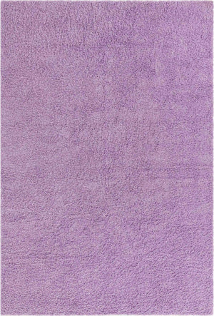Lilac 6' 1 x 9' Solid Shag Rectangle Area Rug Thick Soft Touch Fluffy & Plush Shaggy Pile