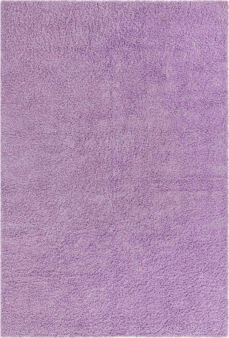 Lilac 6' 1 x 9' Solid Shag Rectangle Area Rug Thick Soft Touch Fluffy & Plush Shaggy Pile