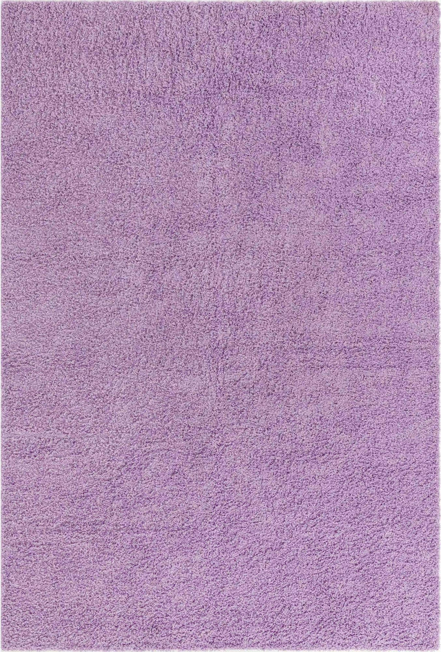 Lilac 6' 1 x 9' Solid Shag Rectangle Area Rug Thick Soft Touch Fluffy & Plush Shaggy Pile