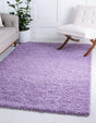 Lilac 6' 1 x 9' Solid Shag Rectangle Area Rug Thick Soft Touch Fluffy & Plush Shaggy Pile Durable Minimalist Carpet for Classic Interior Design for Sale at Rug Engine