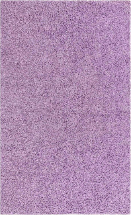 Lilac 5' 3 x 8' Solid Shag Rectangle Area Rug Thick Soft Touch Fluffy & Plush Shaggy Pile