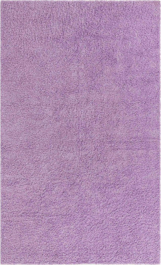 Lilac 5' 3 x 8' Solid Shag Rectangle Area Rug Thick Soft Touch Fluffy & Plush Shaggy Pile