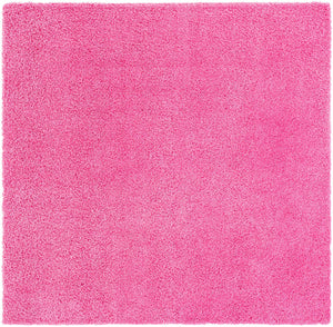 Taffy Pink 7' 10 x 7' 10 Solid Shag Square Area Rug Thick Soft Touch Fluffy & Plush Shaggy Pile