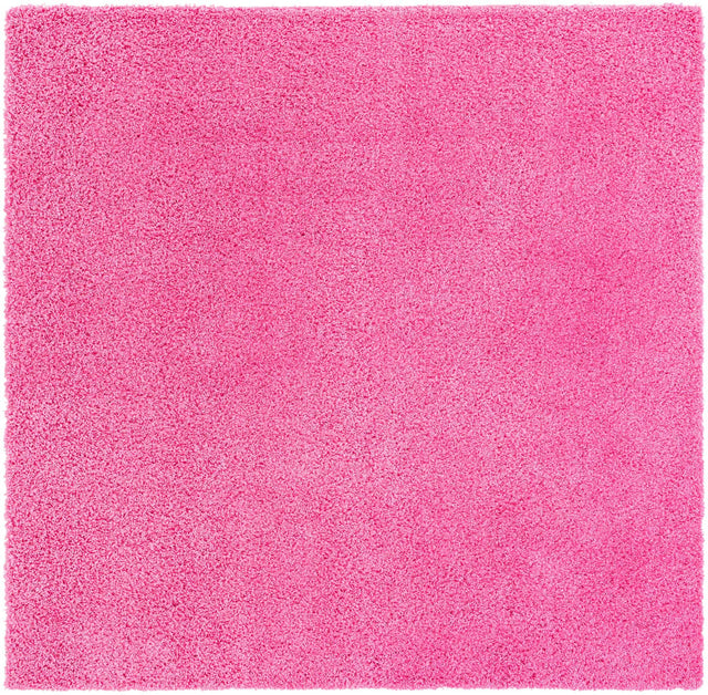 Taffy Pink 7' 10 x 7' 10 Solid Shag Square Area Rug Thick Soft Touch Fluffy & Plush Shaggy Pile