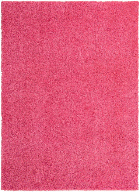 Taffy Pink 7' 10 x 11' Solid Shag Rectangle Area Rug Thick Soft Touch Fluffy & Plush Shaggy Pile