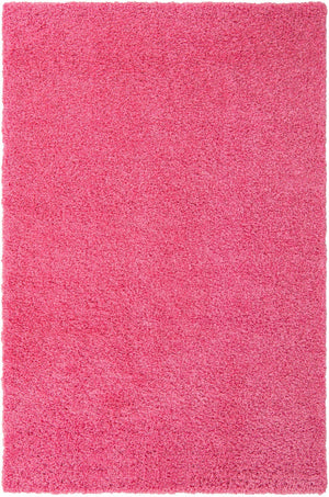 Taffy Pink 6' 1 x 9' Solid Shag Rectangle Area Rug Thick Soft Touch Fluffy & Plush Shaggy Pile