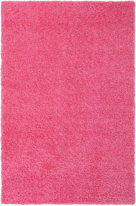 Taffy Pink 6' 1 x 9' Solid Shag Rectangle Area Rug Thick Soft Touch Fluffy & Plush Shaggy Pile