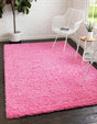 Taffy Pink 9' x 12' Solid Shag Rectangle Area Rug Thick Soft Touch Fluffy & Plush Shaggy Pile