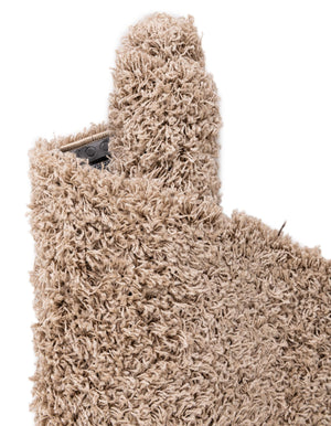 Taupe 3' 1 x 3' 1 Solid Shag Square Area Rug Thick Soft Touch Fluffy & Plush Shaggy Pile