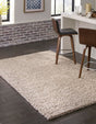 Taupe 5' 3 x 8' Solid Shag Rectangle Rug