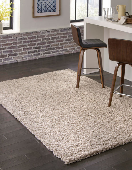 Taupe 1' x 1' Solid Shag Sample Area Rug Thick Soft Touch Fluffy & Plush Shaggy Pile