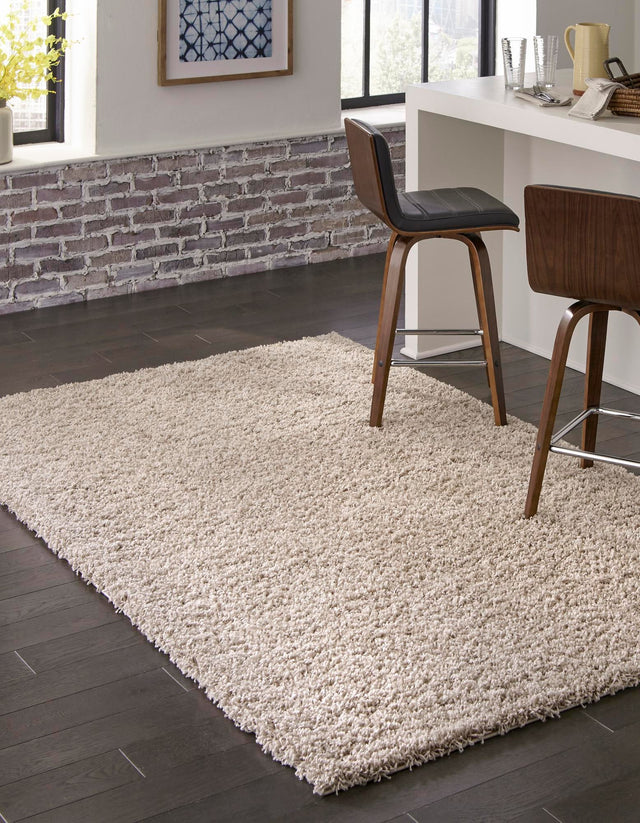 Taupe 1' x 1' Solid Shag Sample Area Rug Thick Soft Touch Fluffy & Plush Shaggy Pile