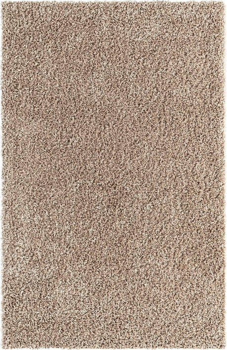 Taupe 5' 3 x 8' Solid Shag Rectangle Rug
