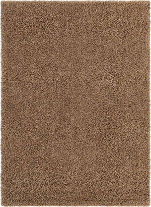 Sandy Brown 8' x 11' Solid Shag Rectangle Rug