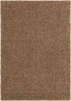 Sandy Brown 7' 1 x 10' Solid Shag Rectangle Area Rug Thick Soft Touch Fluffy & Plush Shaggy Pile