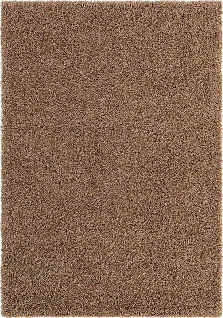 Sandy Brown 7' 1 x 10' Solid Shag Rectangle Area Rug Thick Soft Touch Fluffy & Plush Shaggy Pile