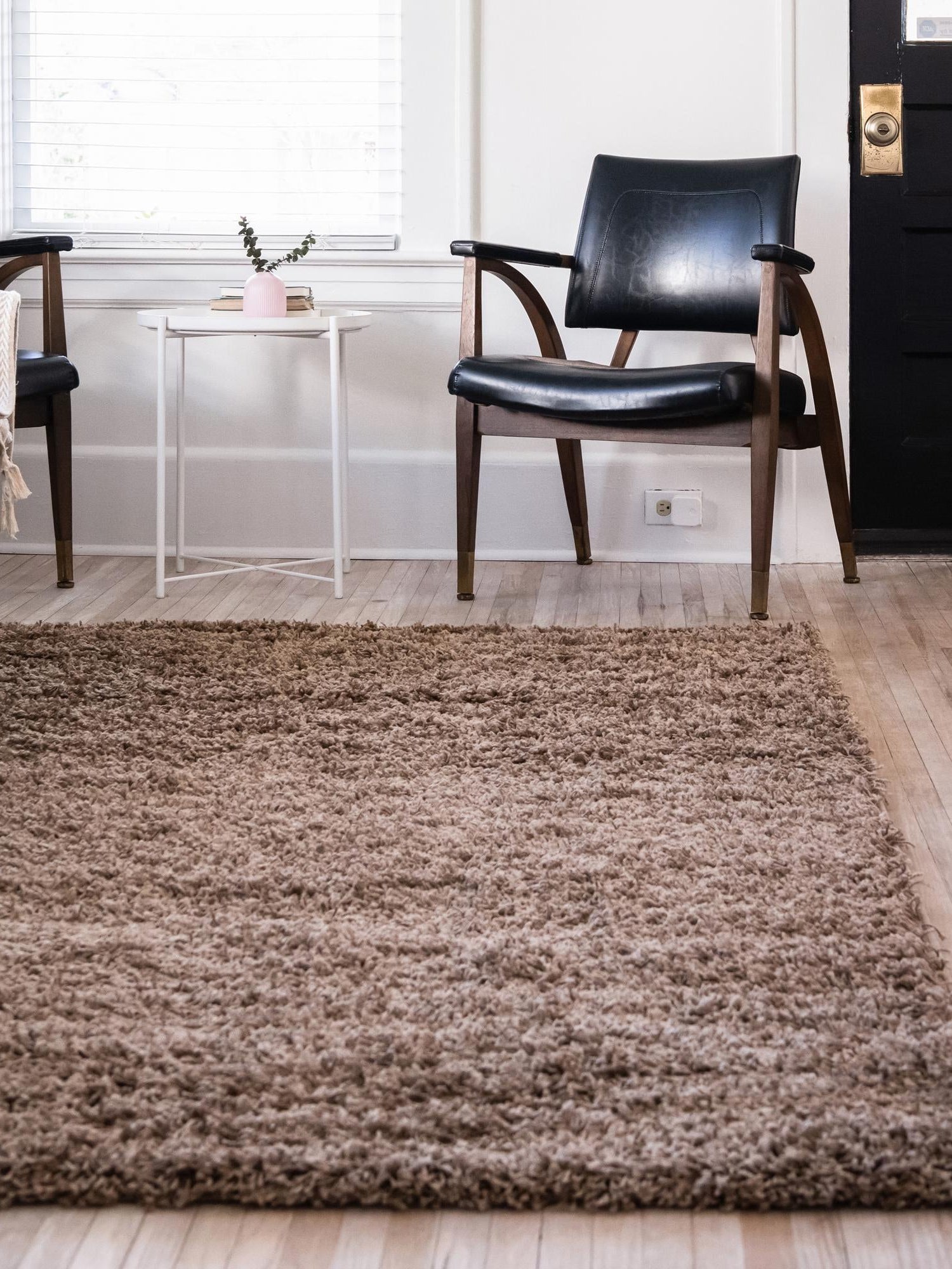 Sandy Brown 6' 1 x 9' Solid Shag Rectangle Area Rug Thick Soft Touch Fluffy & Plush Shaggy Pile