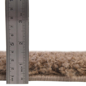 Sandy Brown 5' 1 x 8' Solid Shag Rectangle Rug