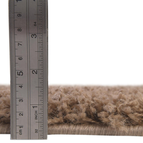 Sandy Brown 5' 3 x 8' Solid Shag Rectangle Area Rug Thick Soft Touch Fluffy & Plush Shaggy Pile Discounted Clearance Final Sale Durable Minimalist Carpet for Classic Interior Design for Sale at Rug Engine