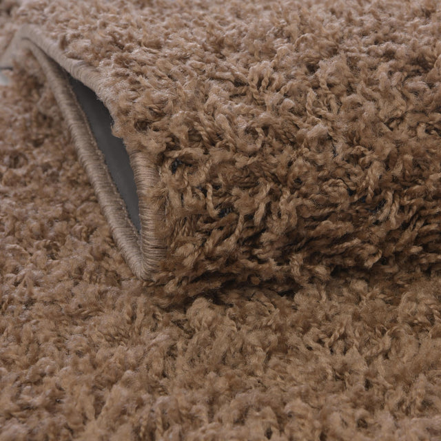 Sandy Brown 5' 1 x 8' Solid Shag Rectangle Rug